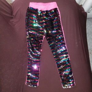 JoJoSiwa size 6 sequins rainbow/pink sweat pants